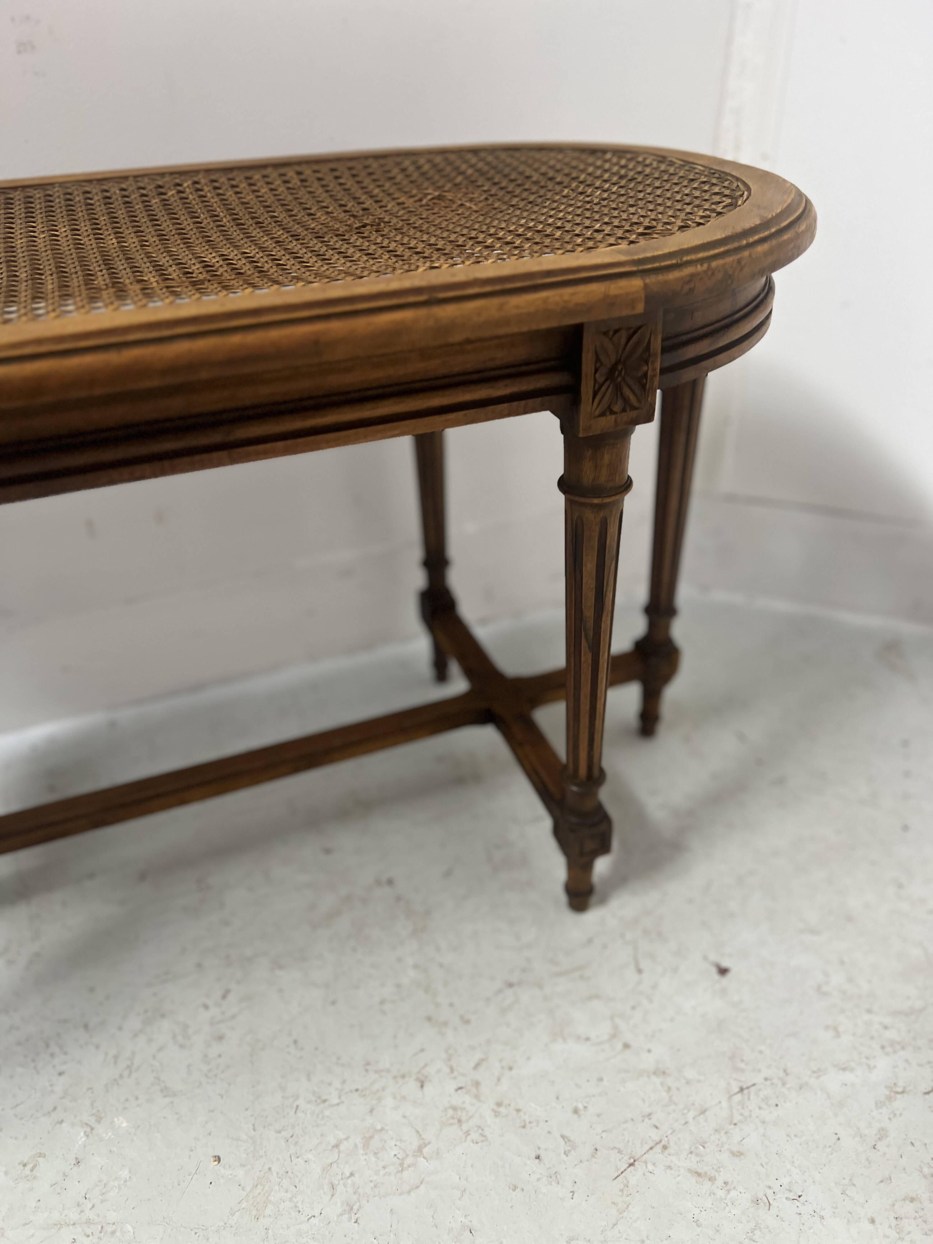 Louis XVI style bed end in beech wood, 20th century.