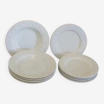 Set of italian ceramic plates fruit model