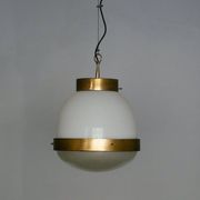 Large Artemide Delta ceiling light - 1960s - Sergio Mazza - Brass and glass