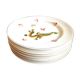6 assiettes à dessert AIGI décorées de dragons dorés