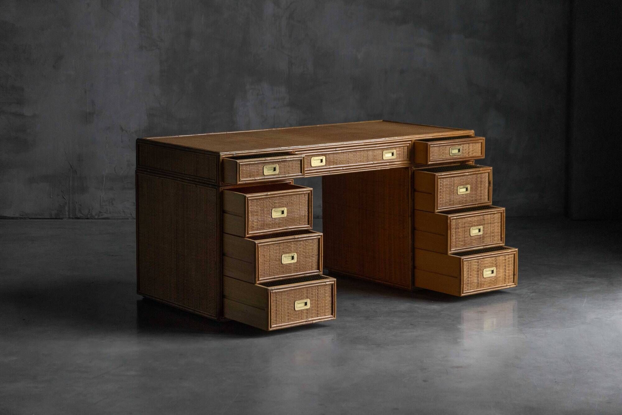 Bureau en Bambou par Vivai Del Sud, Italie, 1970s