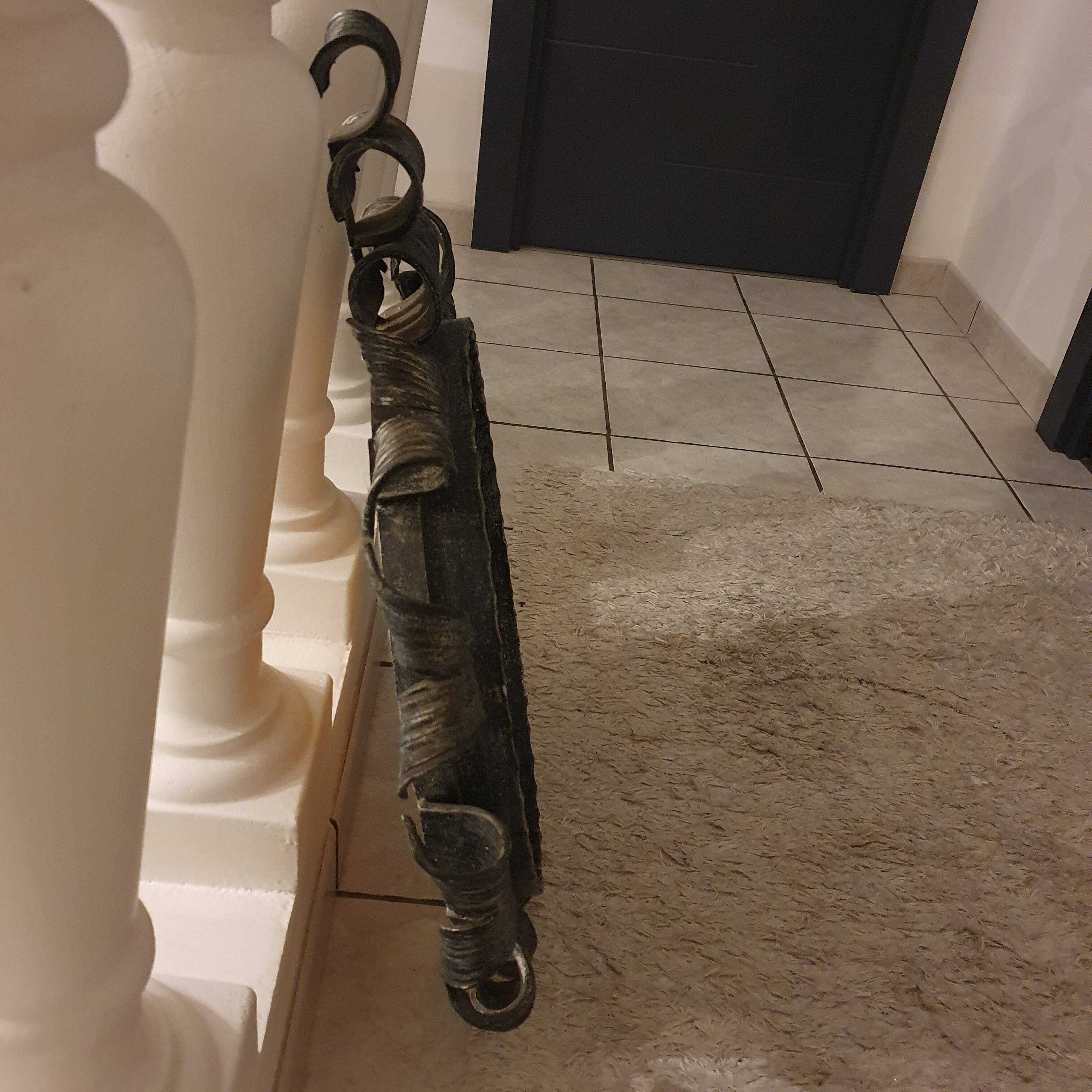 Brutalist wrought iron mirror, Spain, 1950