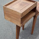 Industrial wood furniture, furniture with integrated lamp, trade furniture, industrial, compass feet