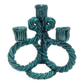 Wicker ceramic candle holder