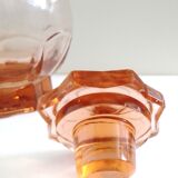 Pink molded glass decanter, Luminarc