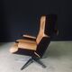 Set of Mid-Century Modern Leather Lounge Chair and Ottoman, Germany, 1960s