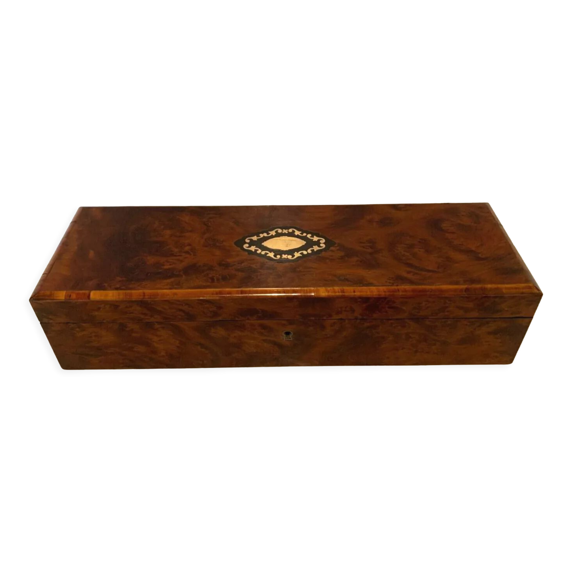 Glove box in cedar magnifying glass napoleon III marquetry boulle xix century