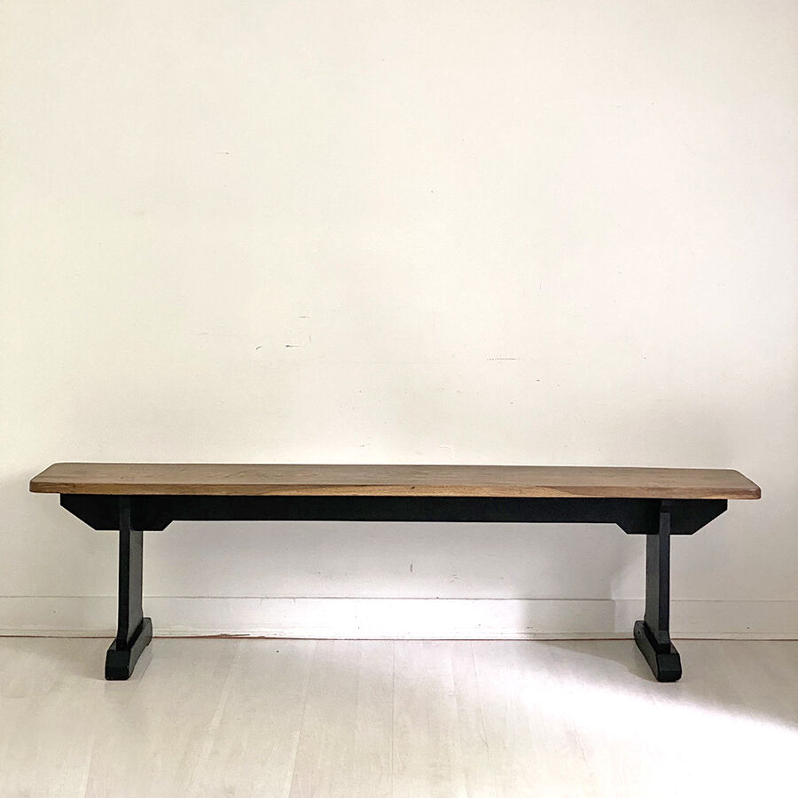 Antique refectory bench in solid wood