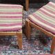 Banquette vintage 2 places et repose-pieds en chêne
