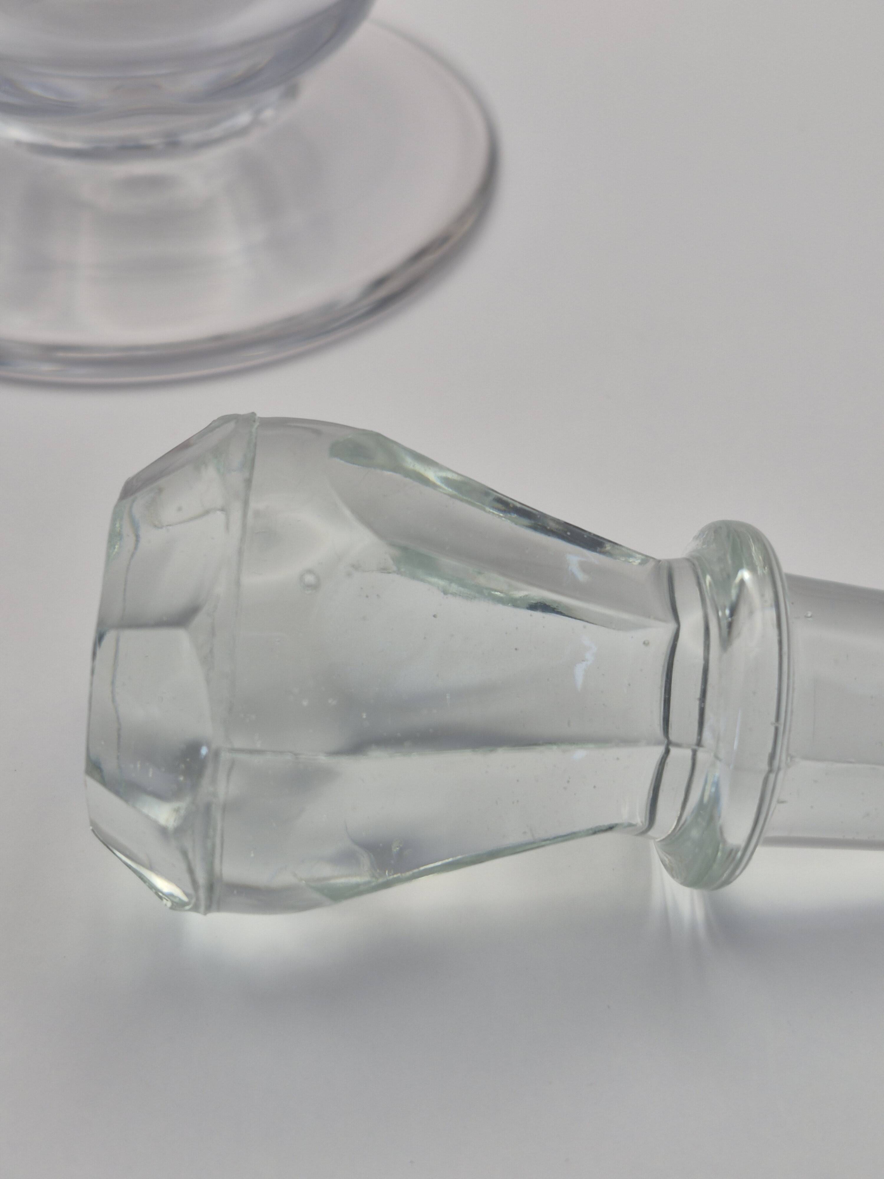 Crystal wine carafe from Fains – Original label, Original stopper