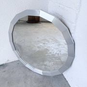 Miroir hexagonal métal brossé 1970