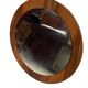 Vintage Round teak wall mirror 1970s wall mirror