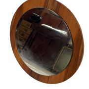 Vintage Round teak wall mirror 1970s wall mirror