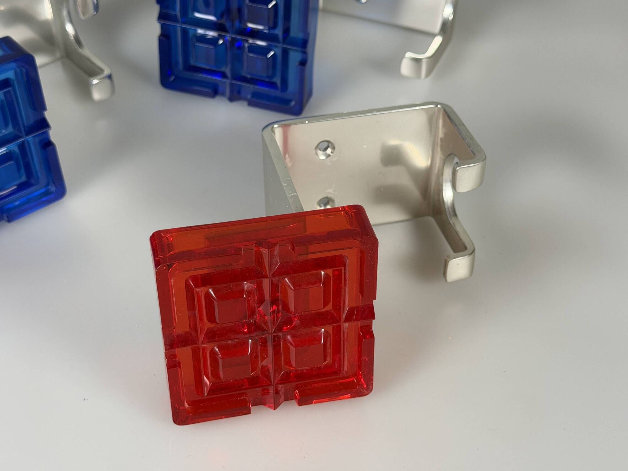 3 x 1960s 1970s Coat Hooks, Wall-Mounted Coat Rack, Metal/Plastic