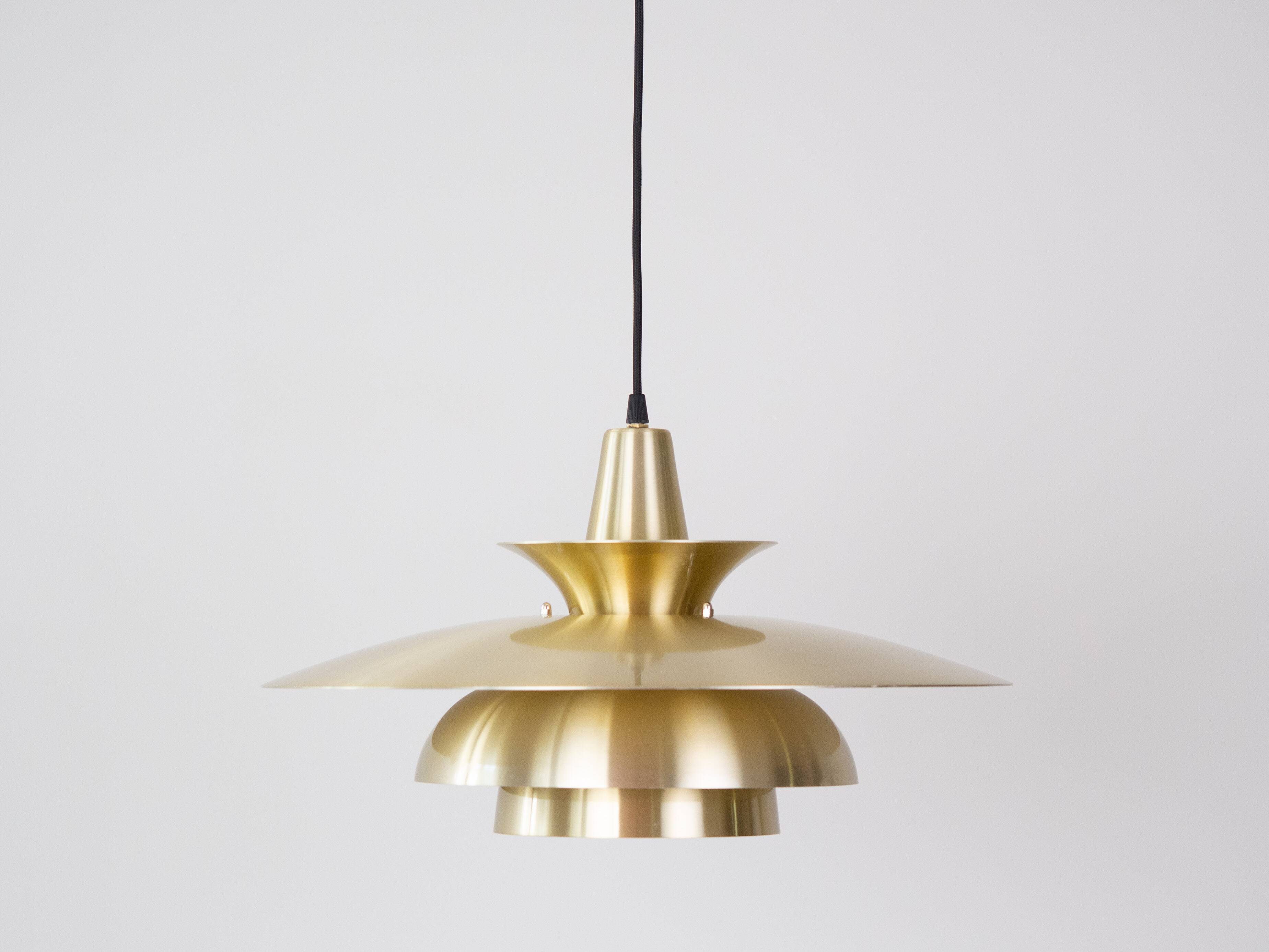 Danish vintage Roma pendant lamp by Junge, 1980s