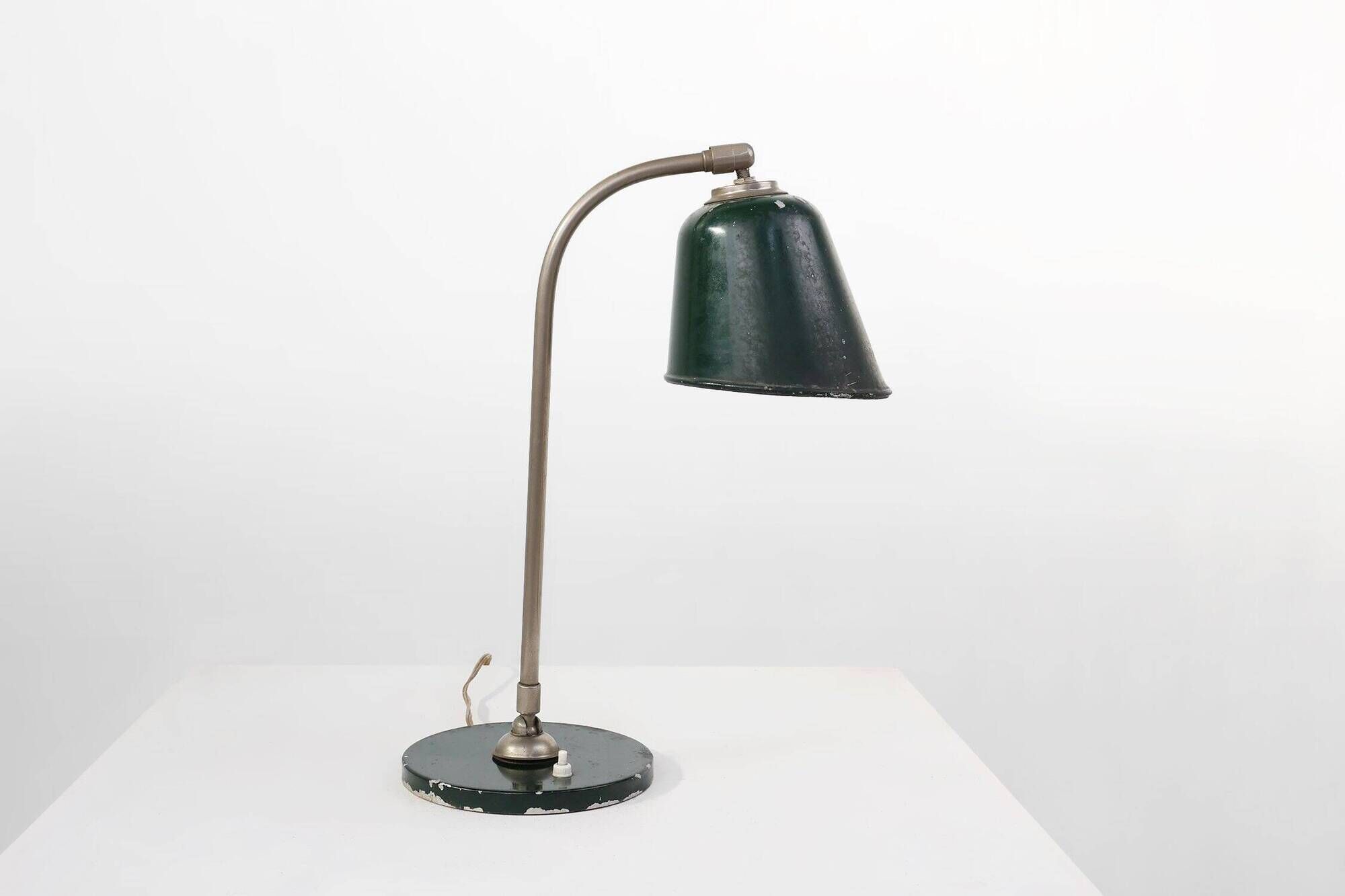 Vintage Industral Metal Desk Lamp, France, 1920s