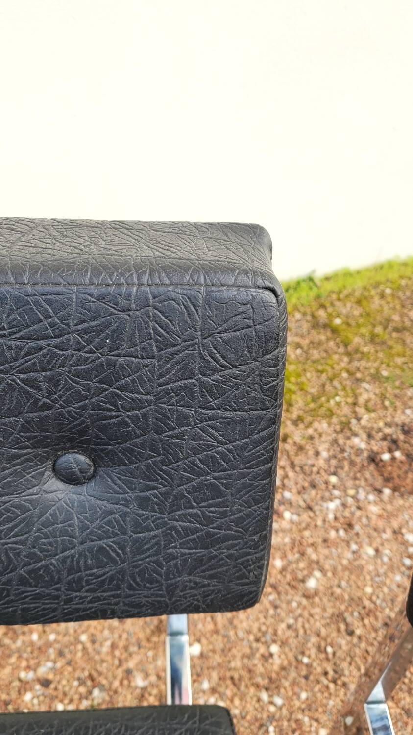 Pair of chromed design skai chairs - 1950s