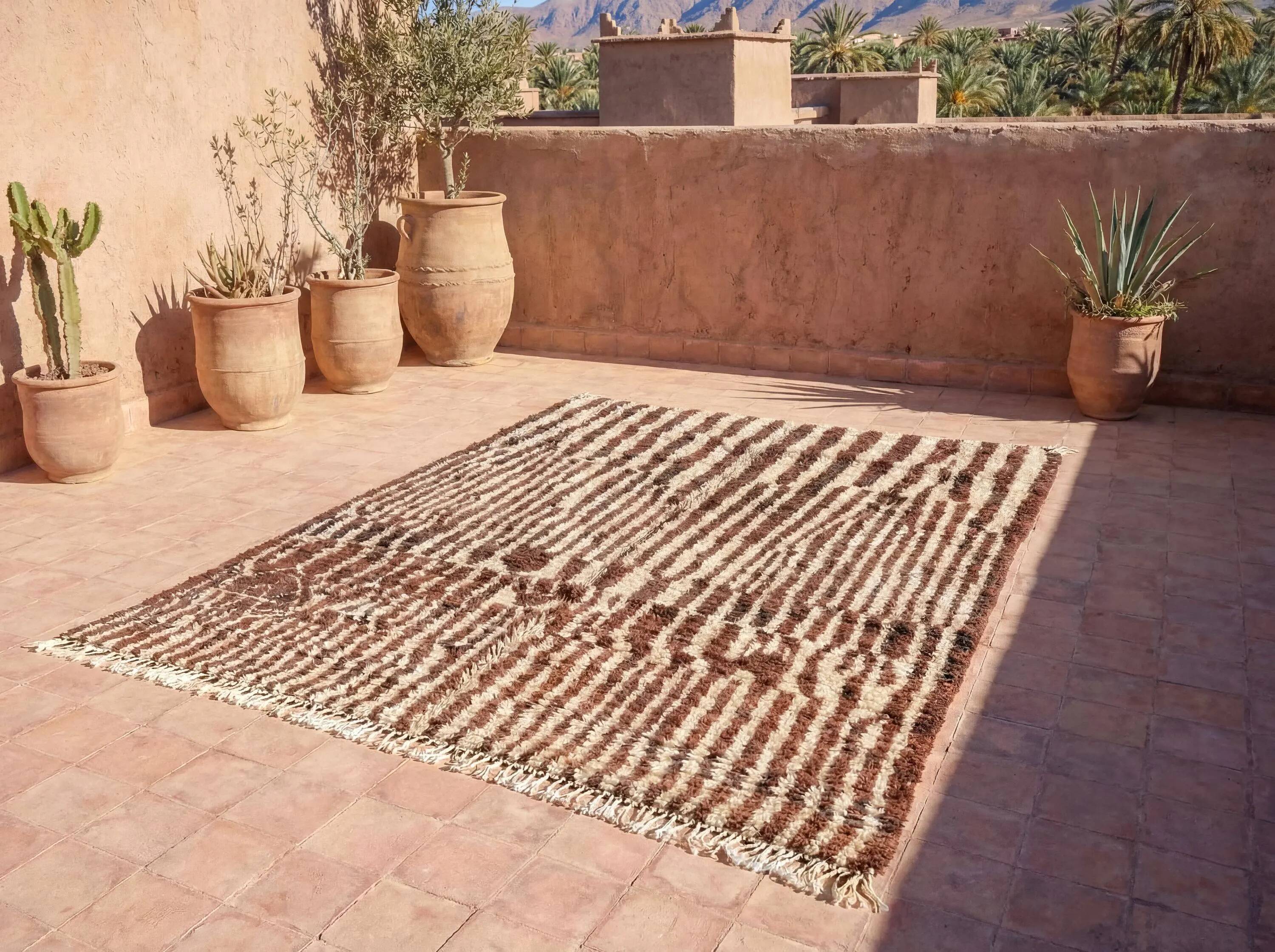 Handmade artisanal Berber rug 3x2 m