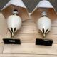 Vintage bedside lamp pair golden pineapple egg Maison Le Dauphin years