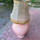 Large vintage ceramic pink pot lamp – Hand-painted lampshade