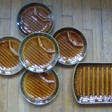 5 asparagus plates, 1 Sarreguemines dish L1 / 200106