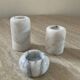 Trio of vintage white marble candle holders