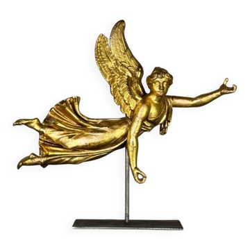 Gilded wooden sculpture, draped angel, Austria around 1800