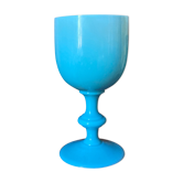 Calyx cut in blue opaline glass Portieux
