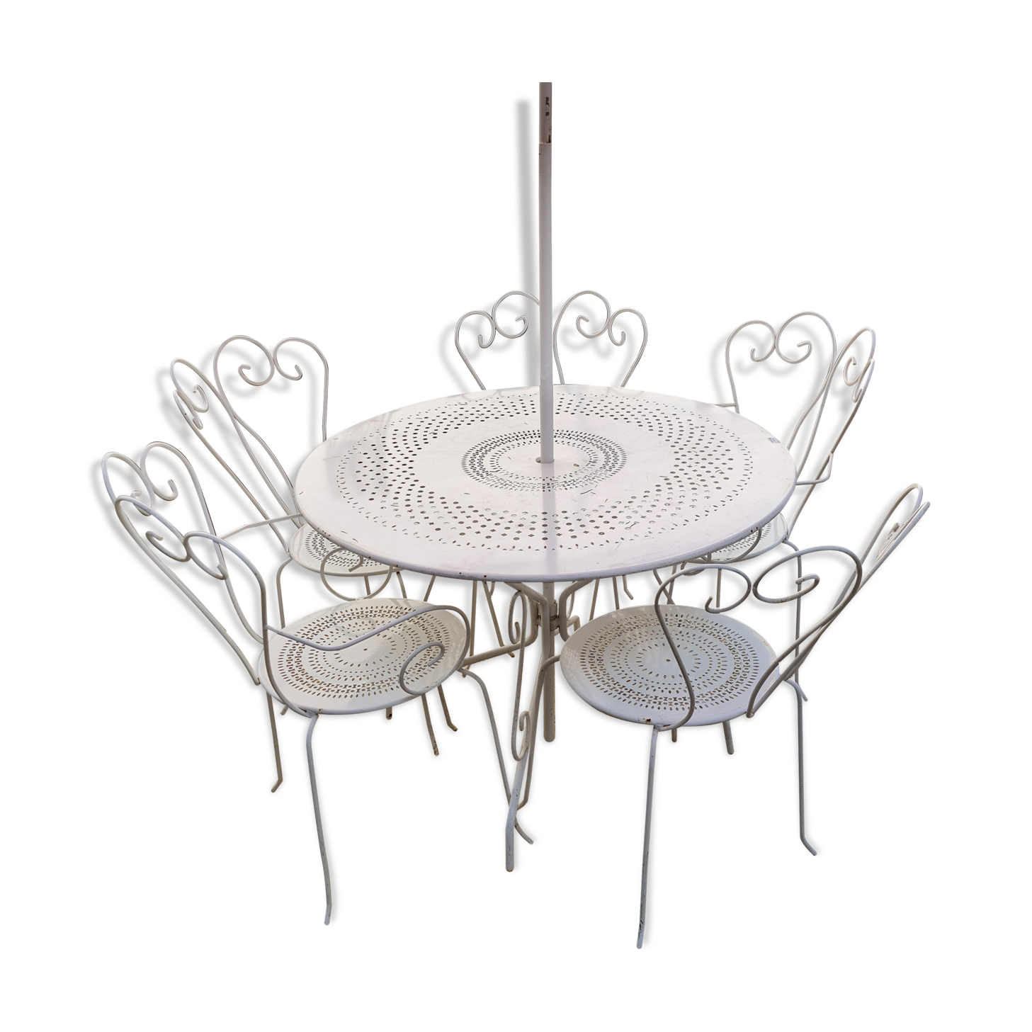 Salon de jardin fer forgé blanc