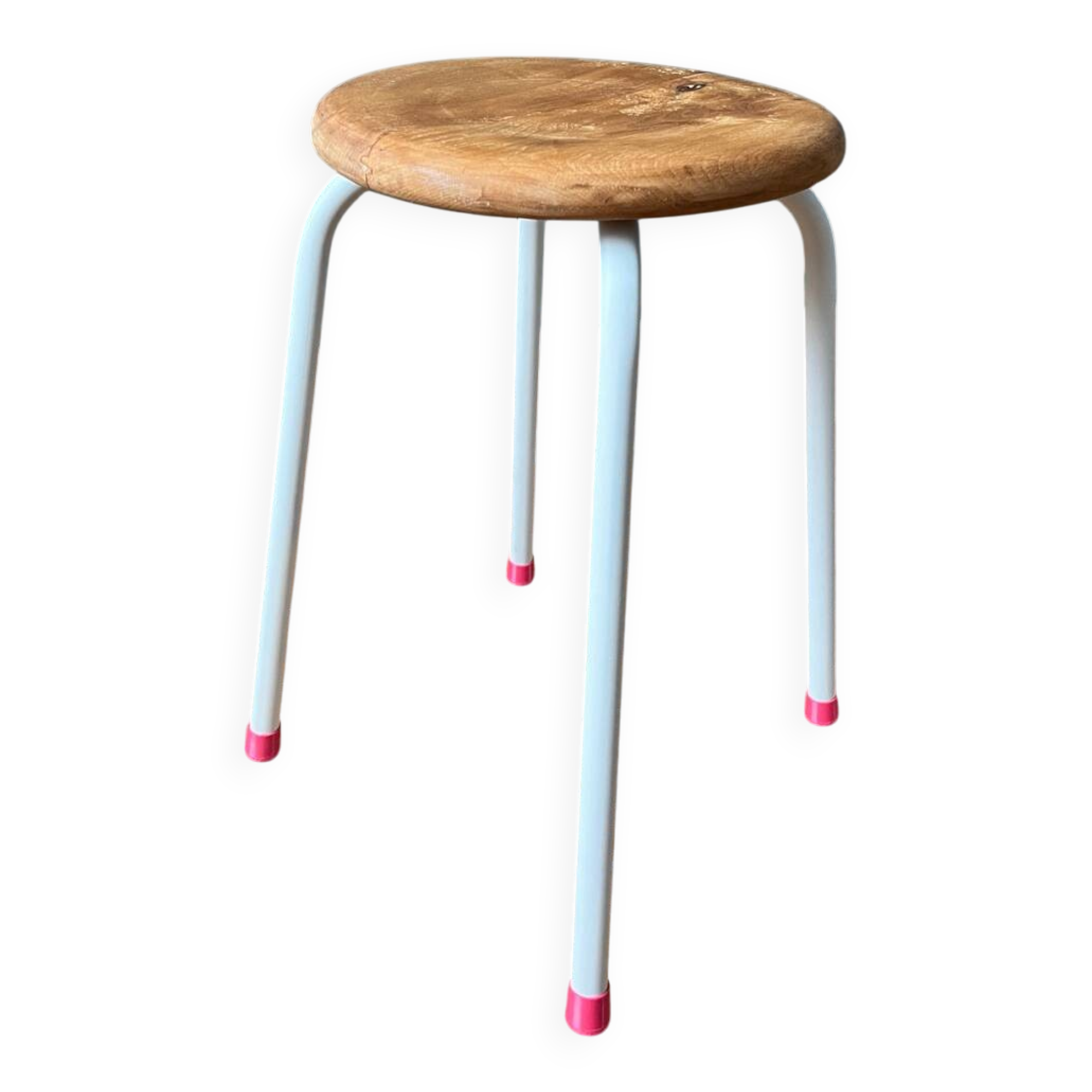 Vintage metal and wood stool