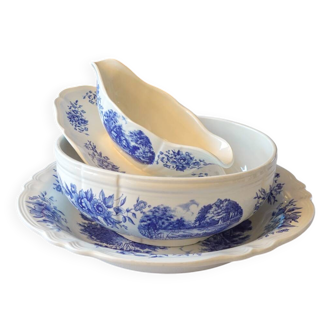 3 Sarreguemines Romantic model serving dishes
