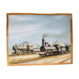 Steam locomotives watercolor