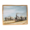 Steam locomotives watercolor