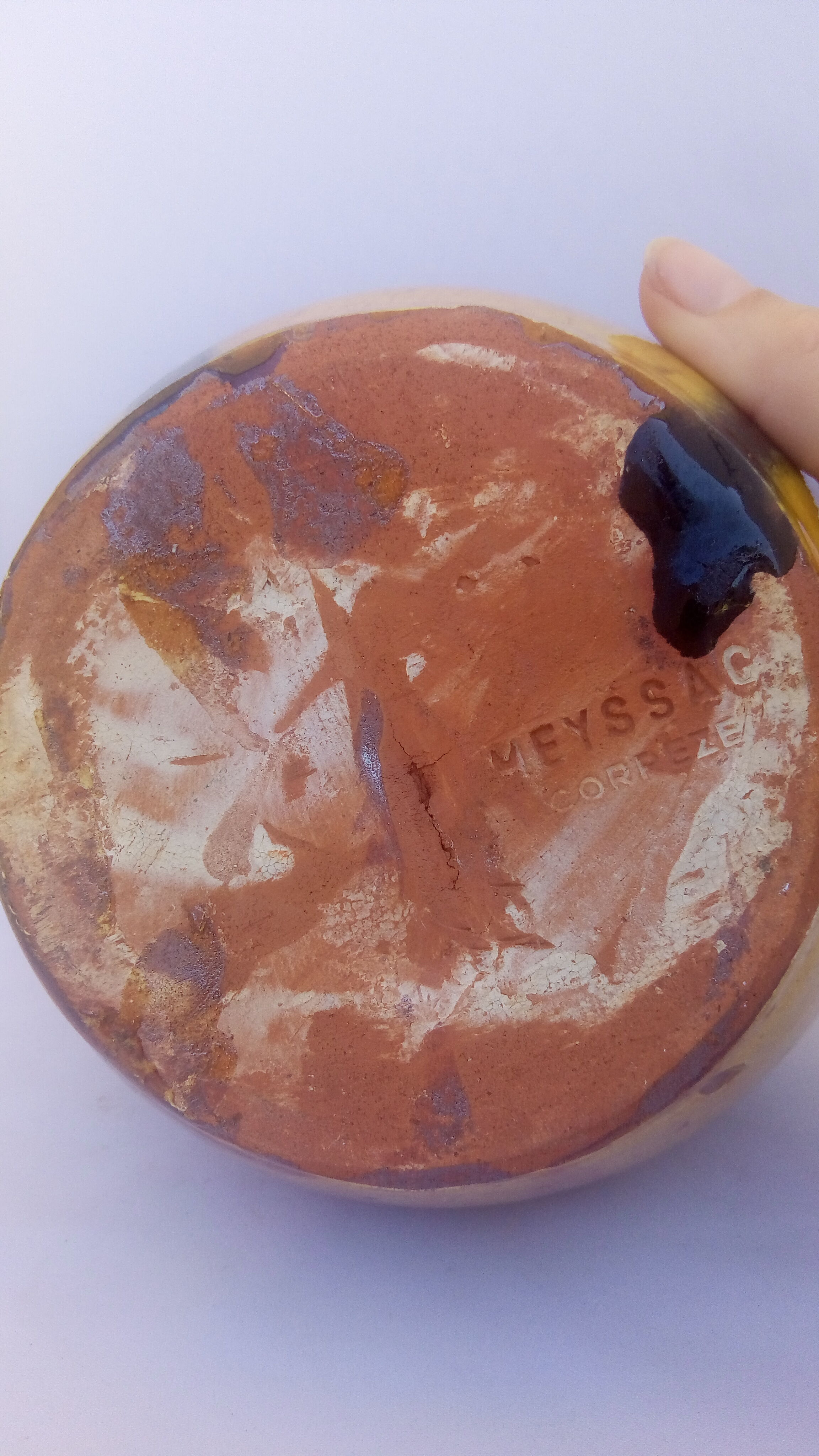 Meyssac carafe ceramic ochre and khaki