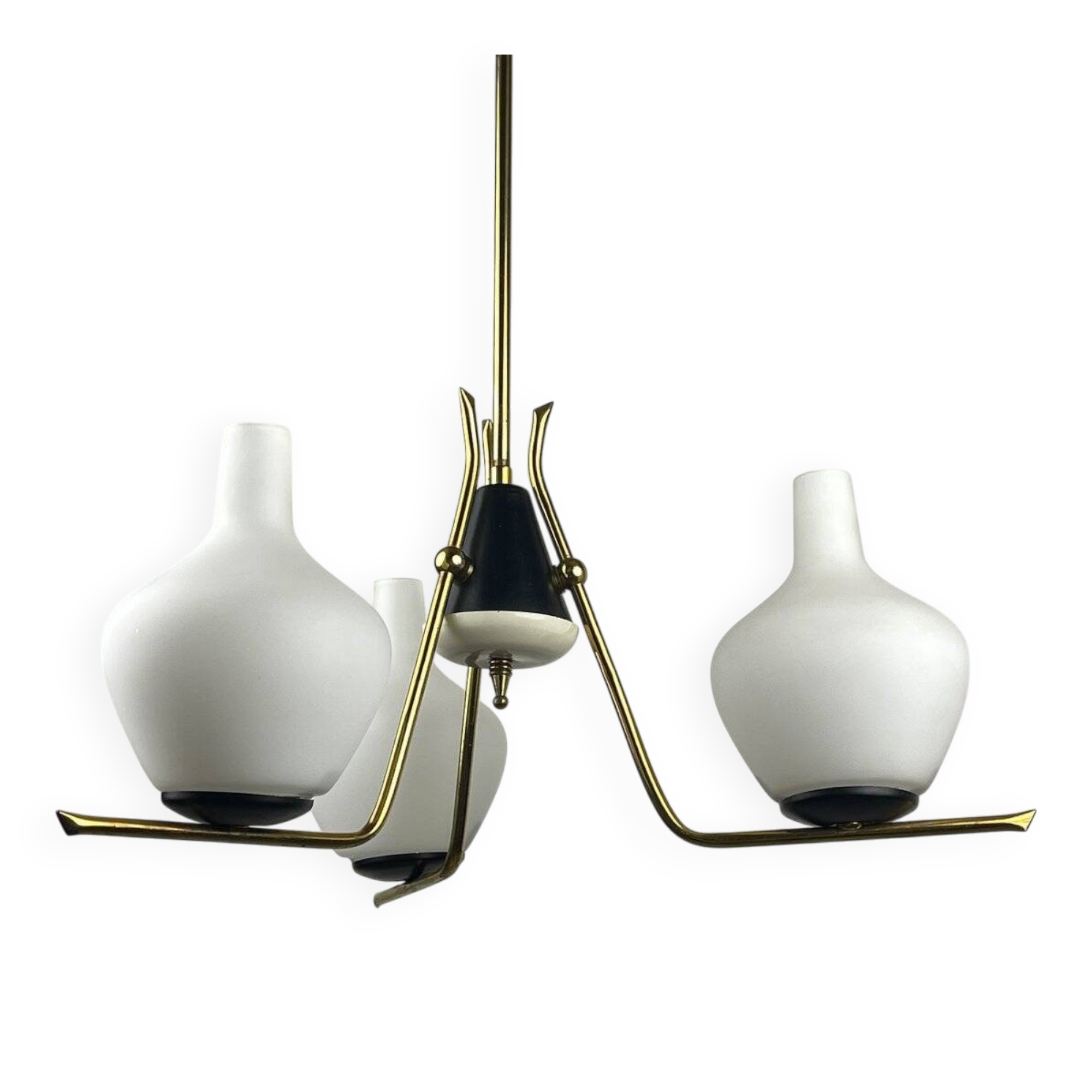 Modern Italian chandelier from the mid-century Stilnovo, 1950s.