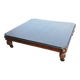 Coffee table with industrial wheels