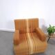 Vintage 1970s retractable lounge chair – Ochre yellow brown, sofa bed