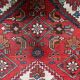 1920s Handmade Vintage Wool Medallion Rug, Red, 93 × 202 cm - 1C1292