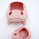 2 cache-pots zoomorphe en céramique rose