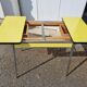 Yellow formica table and 2 extensions 1965