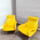 Pair of vintage organic armchairs 50s