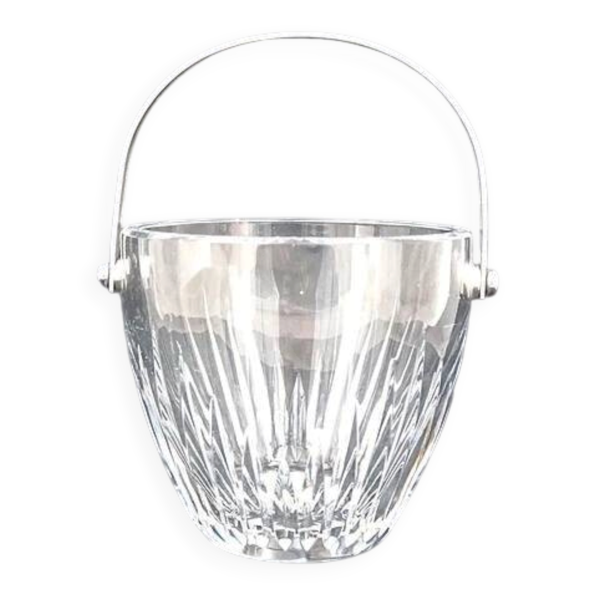 Baccarat Massena model, ice bucket, ice cubes, crystal, signed, excellent condition.