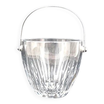 Baccarat Massena model, ice bucket, ice cubes, crystal, signed, excellent condition.