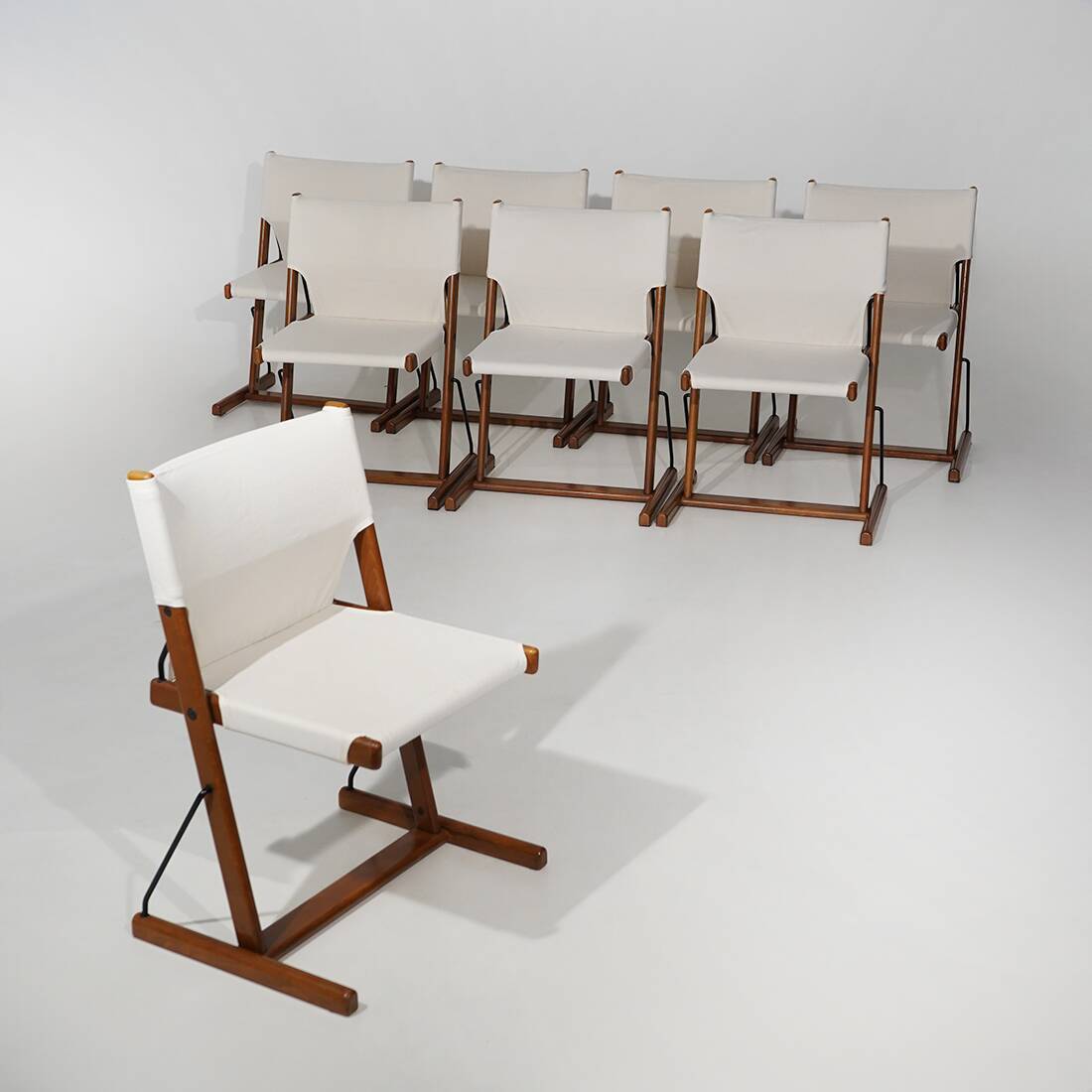 Eight “Nina and Santa Maria” chairs by Piero de Martini for Cassina, 1970s