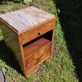Art deco bedside table, marble top