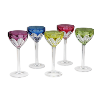 Set of 5 roemer Val St Lambert glasses