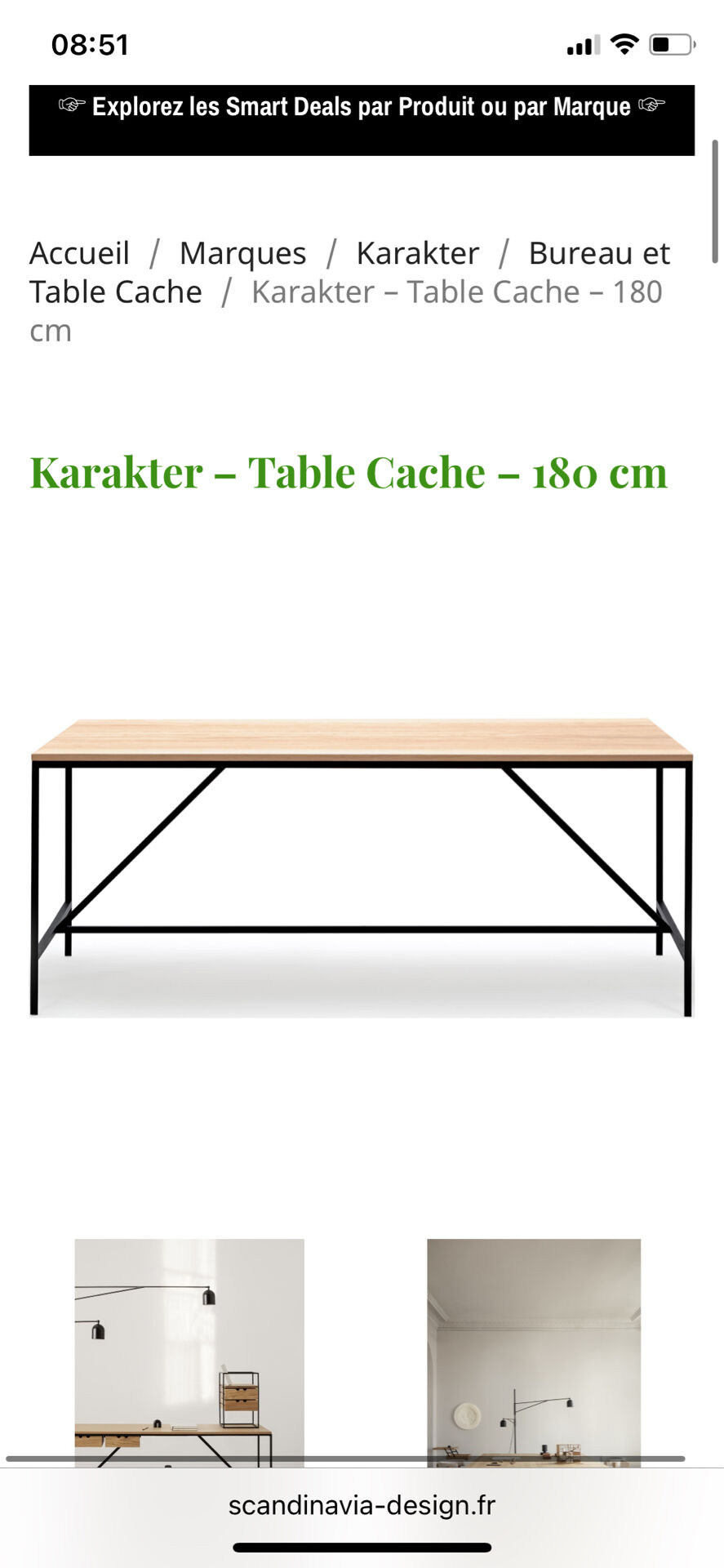 Grande table cache de chez karaktere