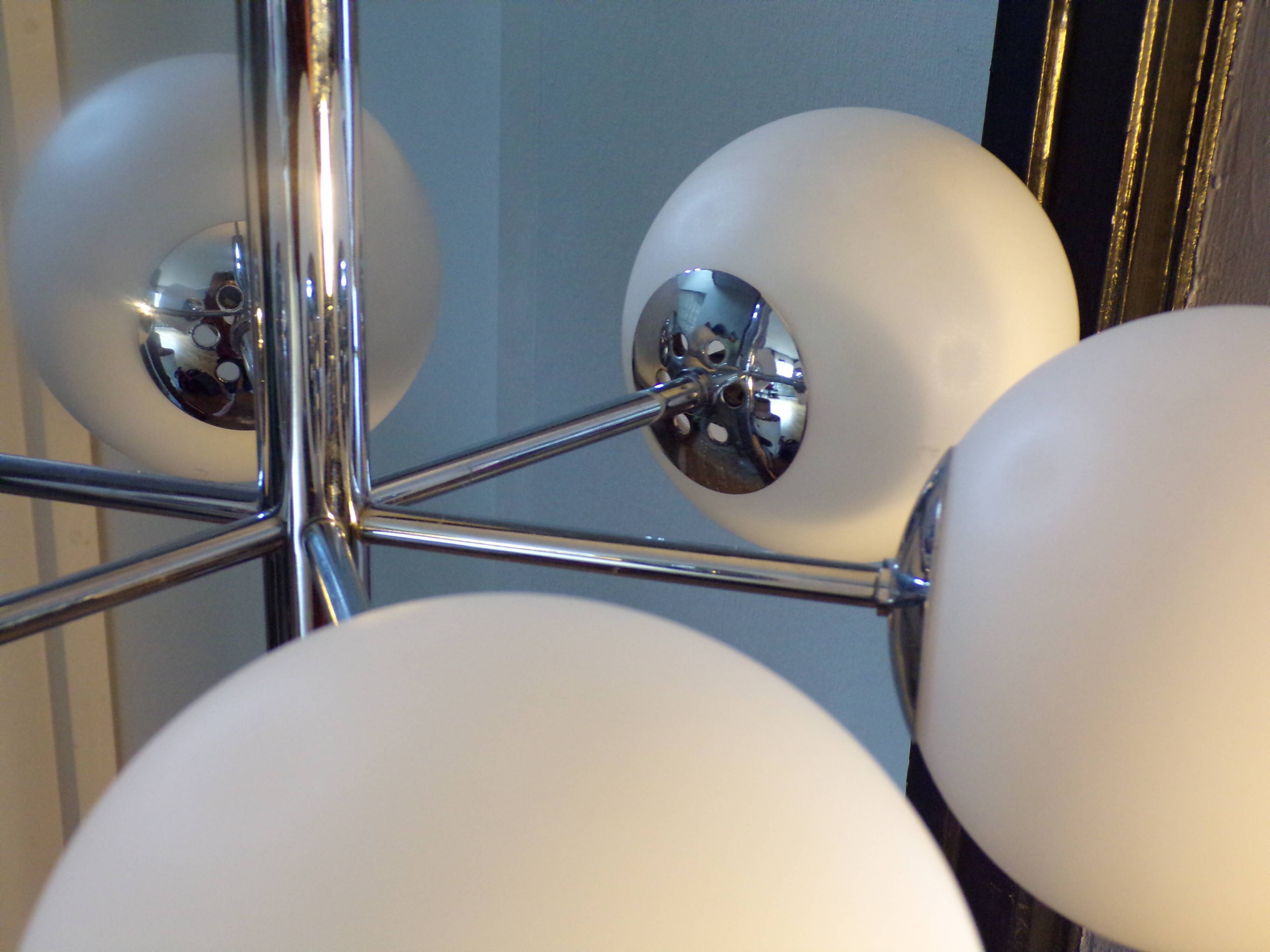 Italian chandelier 6 lights space age