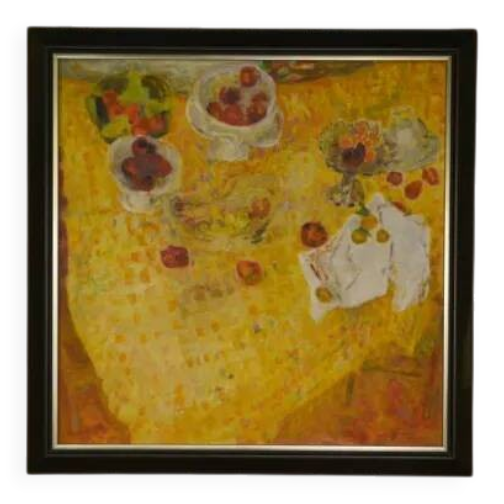 Oil painting on canvas still life post-impressionist The Cherries by L. Thuillier 2000