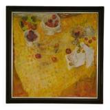 Oil painting on canvas still life post-impressionist The Cherries by L. Thuillier 2000